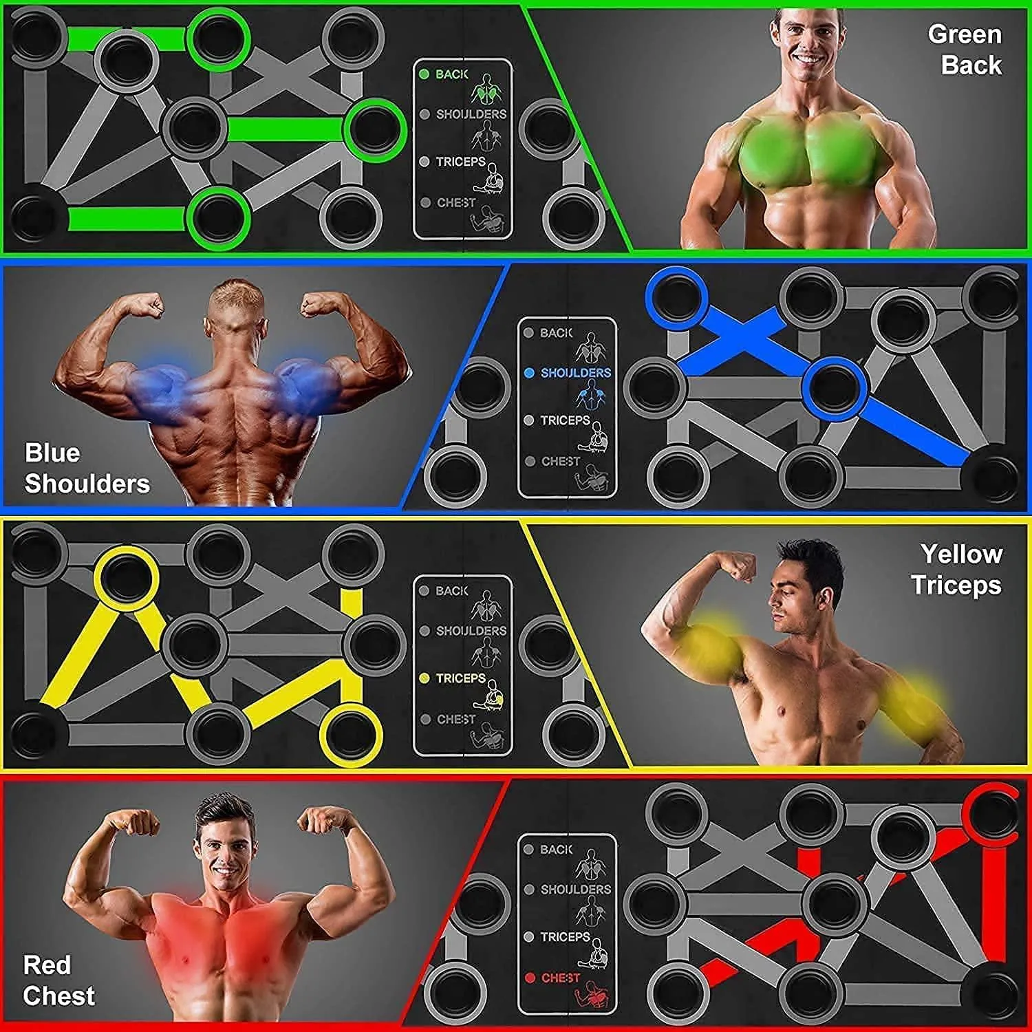 💪 Portable Push Up Board | Body Building Exercise Tools | Chest Triceps | 14 in 1 Multi-Function Pushup Bracket Rack Dips Stand Body | Push Up Equipment For Men Women