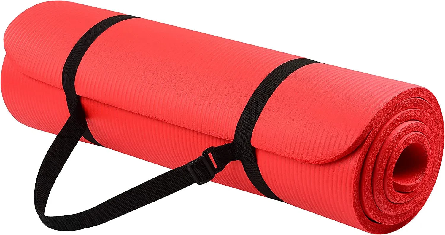 1/2-Inch Extra Thick High Density Anti-Tear Exercise Yoga Mat with Carrying Strap