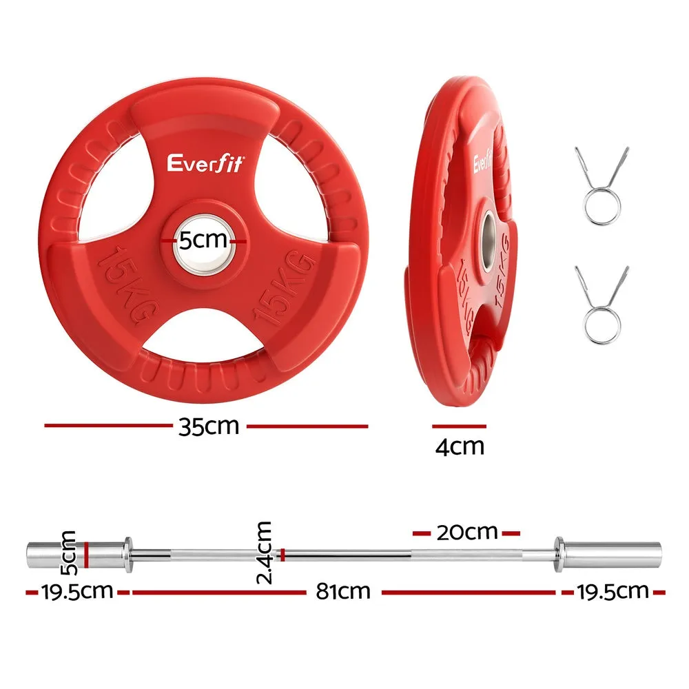 150kg Capacity Weightlifting Barbells Set - Everfit