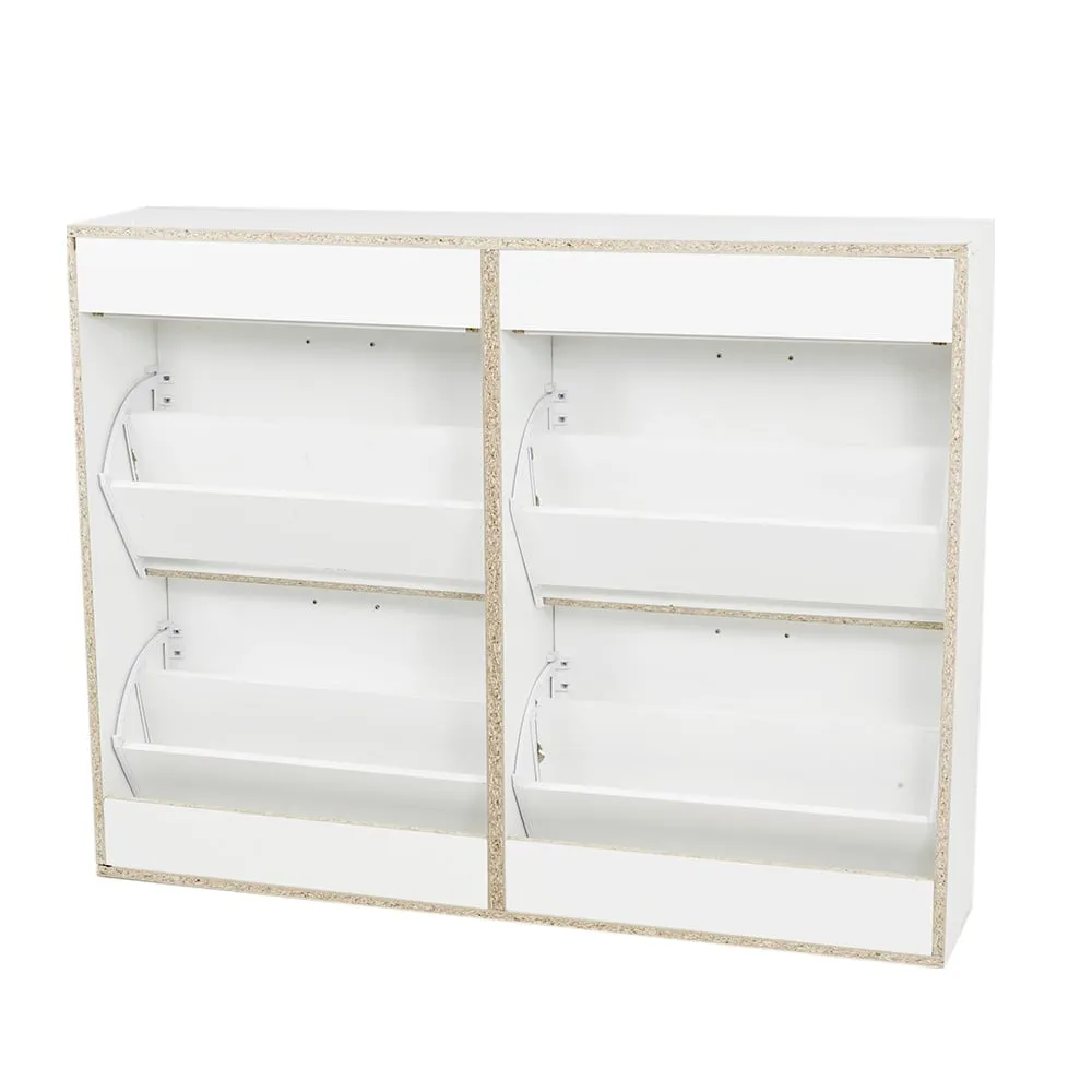 24 Pairs Shoe Cabinet Rack Storage Cupboard Organiser Shelf White Drawers Chest