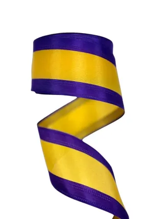 2.5" Purple/Yellow GoldStripe Ribbon - 10yds