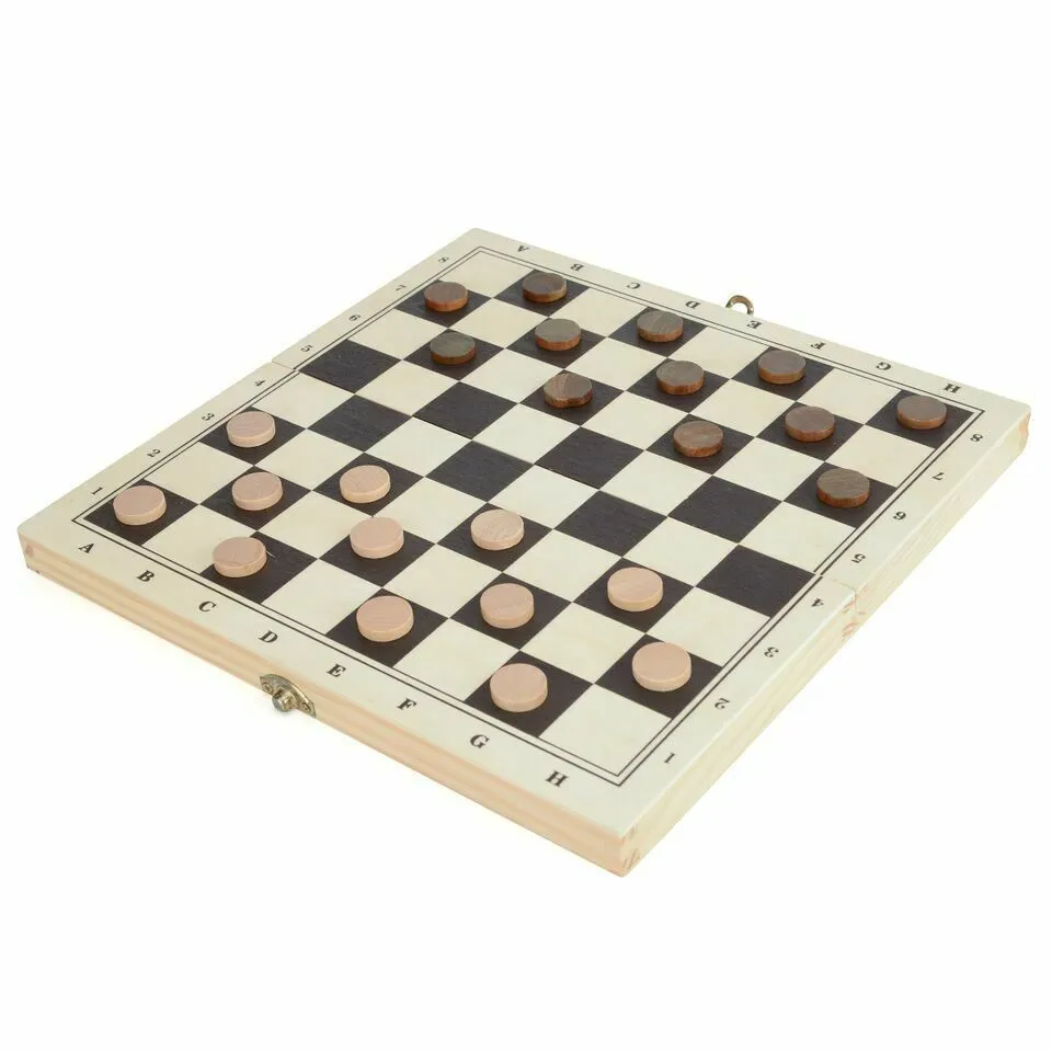 3 in 1 Wooden Compendium Board Game Set