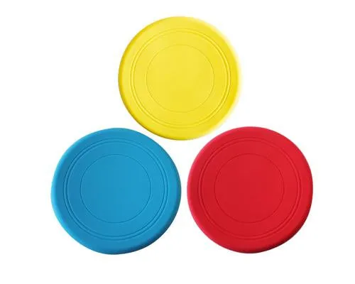 3 Pcs Silicone Pet Dog Flying Saucer Training Frisbee Set