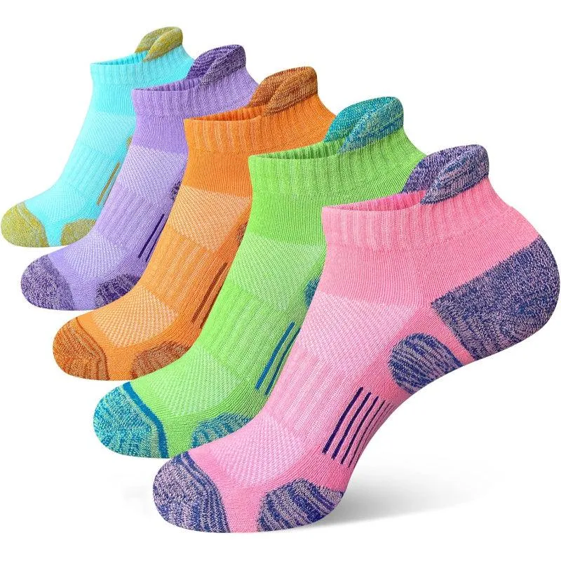 4 Pair Thick Cushioned Athletic Ankle Support Socks