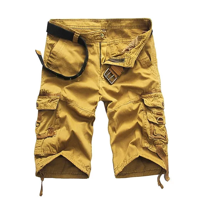 6-Pocket Men's ArmyGreen and Black Outdoor Cargo Shorts