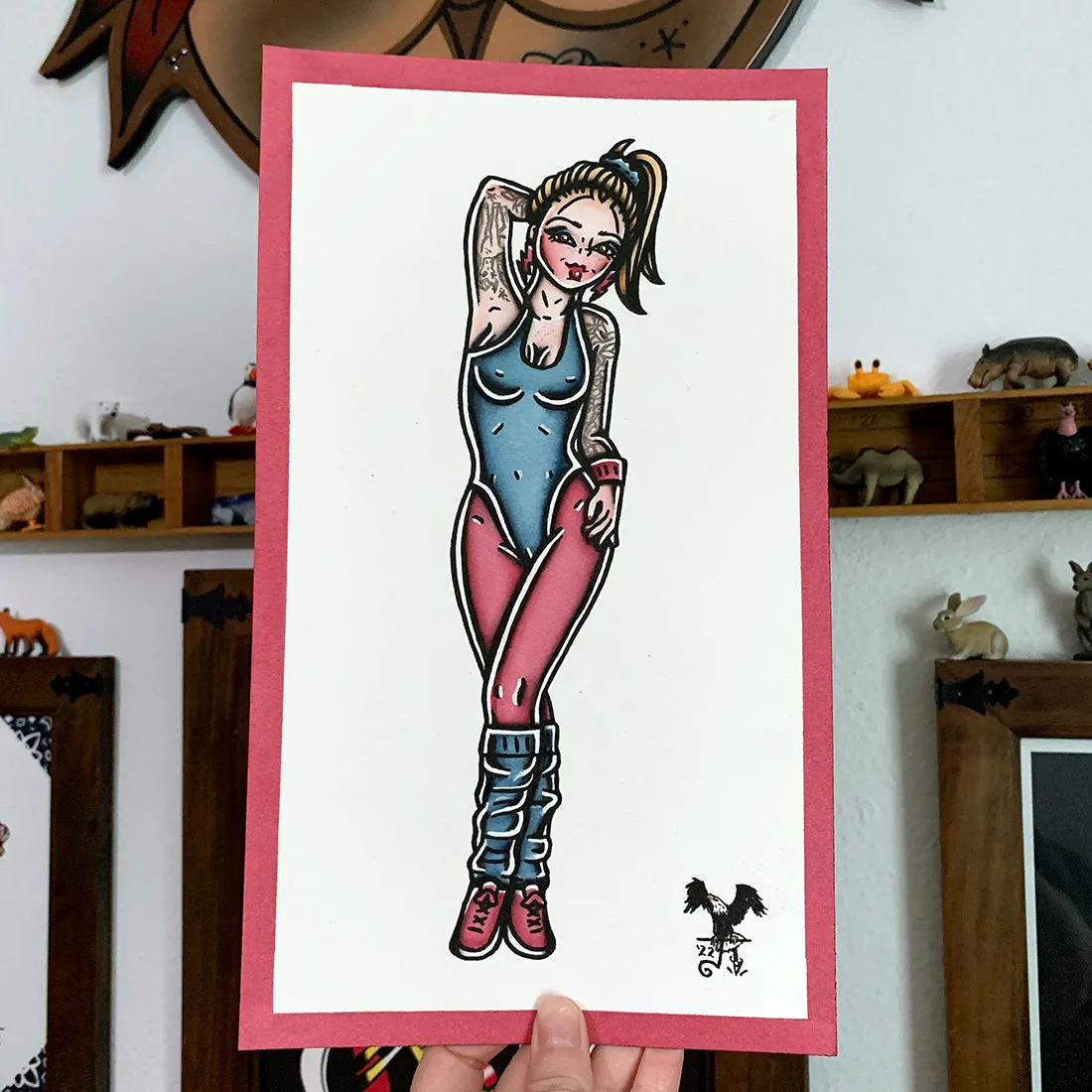 80s Aerobics Pinup Original Painting