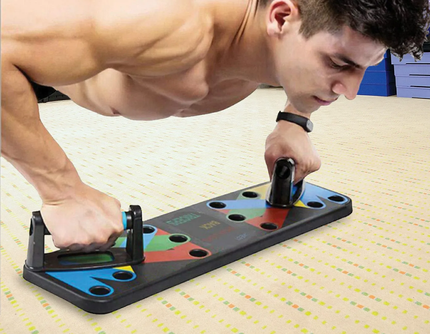 9 in 1 Push Up Board Yoga Bands Fitness Workout Stand, Anti-Slip