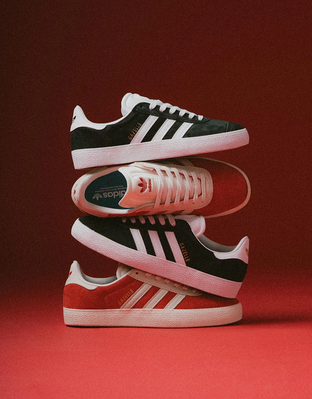 adidas Gazelle ADV Skate Shoes - Better Scarlet/Chalk White/Gold Metallic