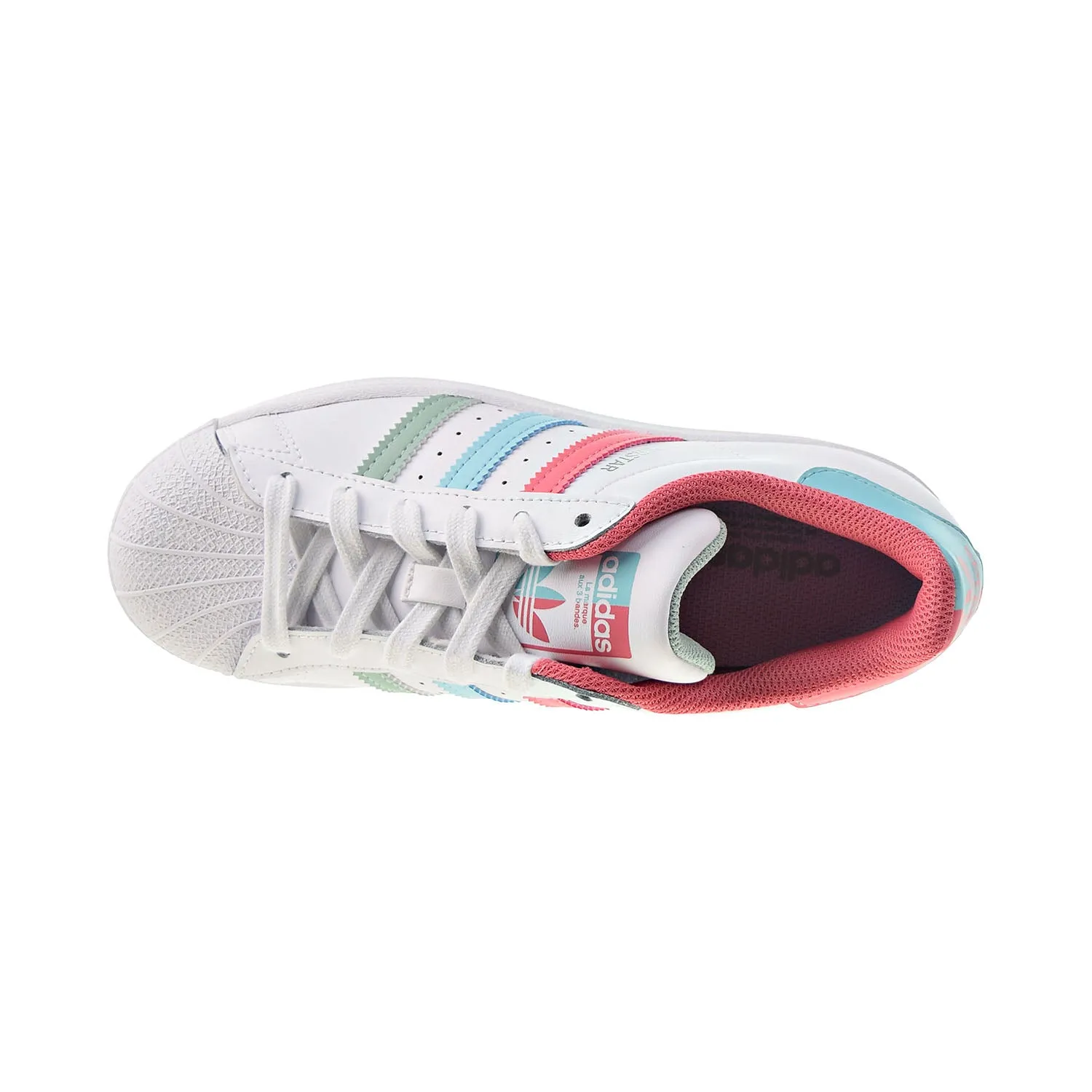 Adidas Superstar Big Kids' Shoes Cloud White-Hazy Rose-Hazy Sky