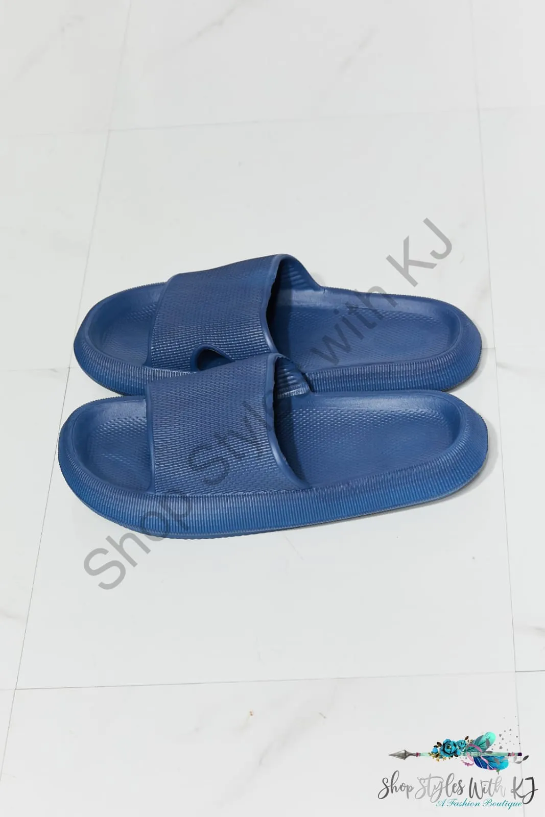 Arms Around Me Open Toe Slide in Navy