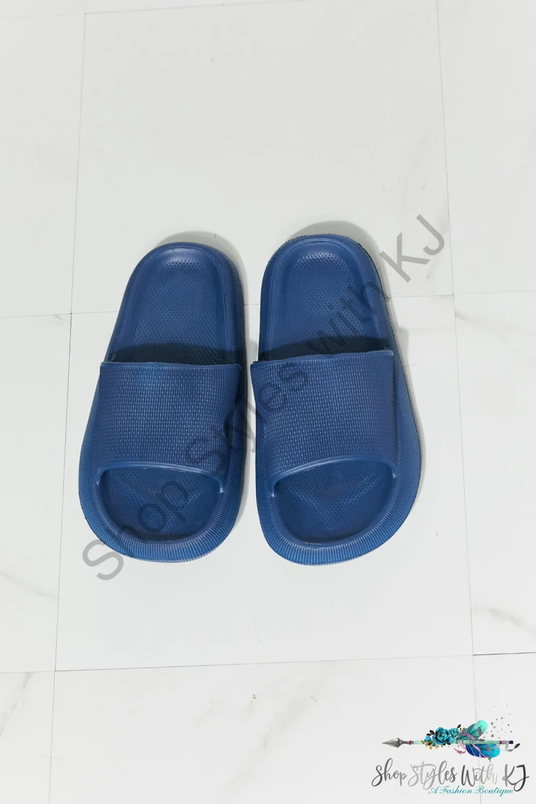 Arms Around Me Open Toe Slide in Navy