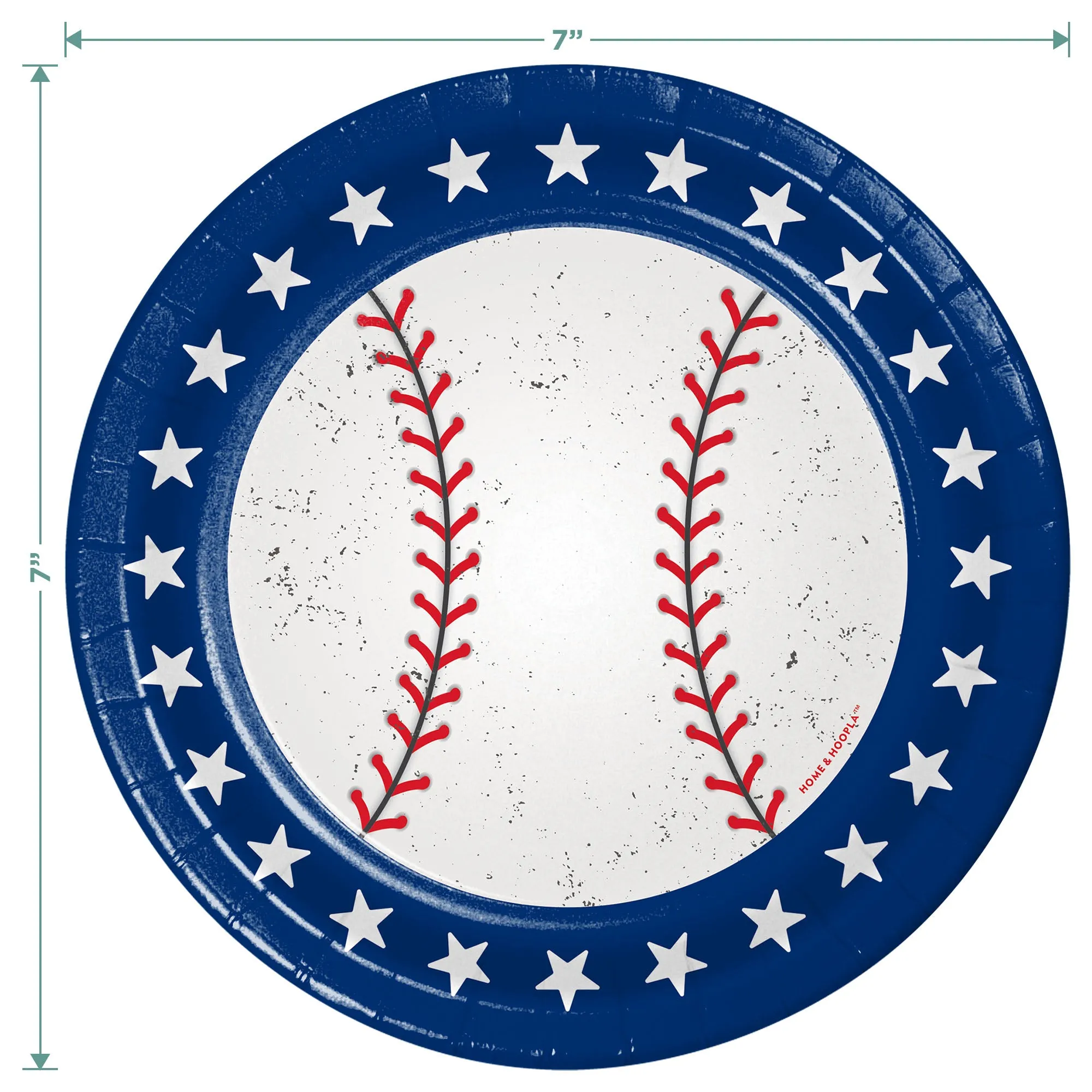 Baseball Party Supplies - All Star Red, White, and Blue Paper Dessert Plates and Beverage Napkins (Serves 16)