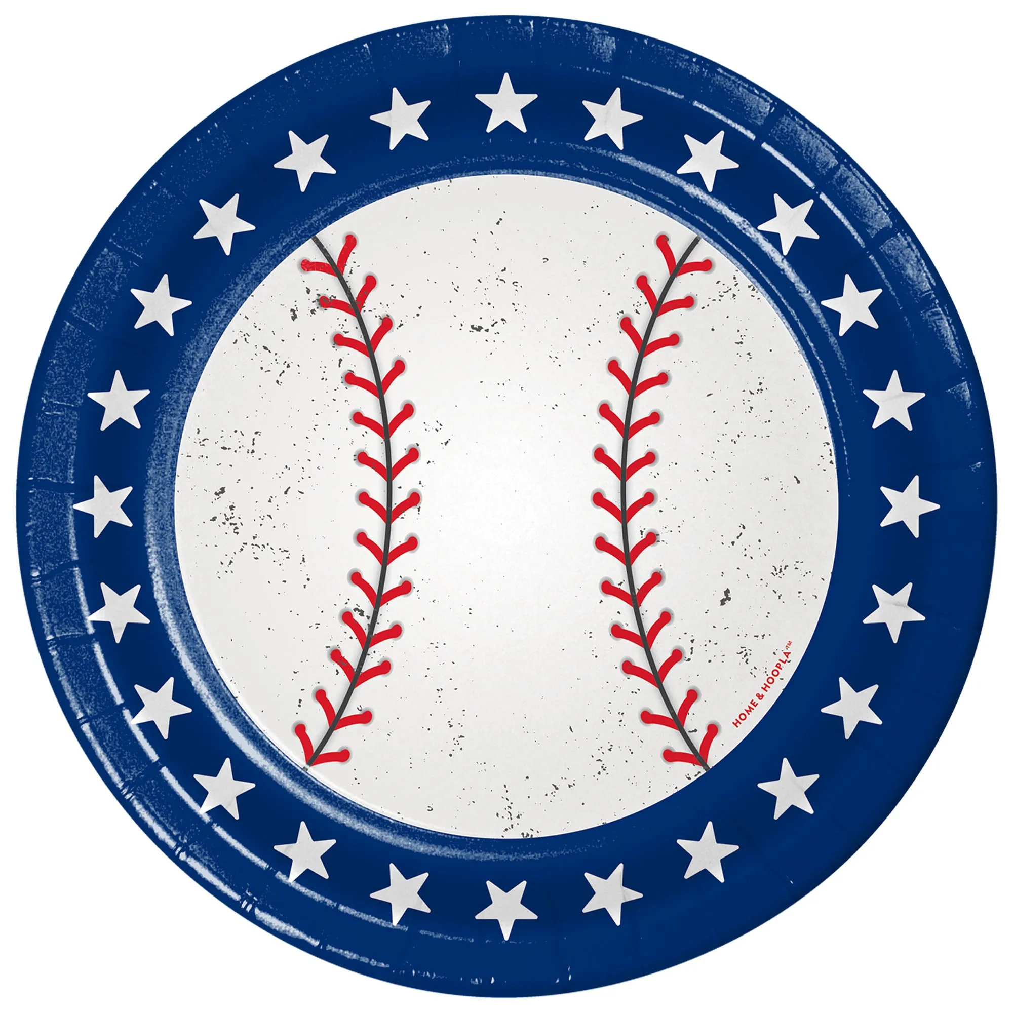 Baseball Party Supplies - All Star Red, White, and Blue Paper Dessert Plates and Beverage Napkins (Serves 16)