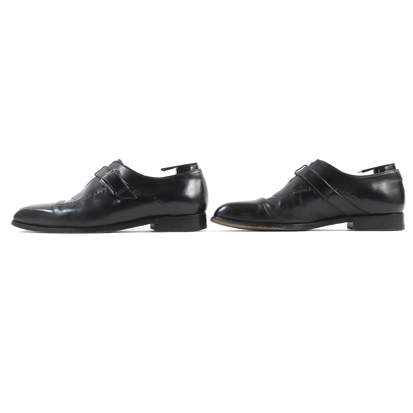 Berluti Leather Monk Shoes Black 6.5