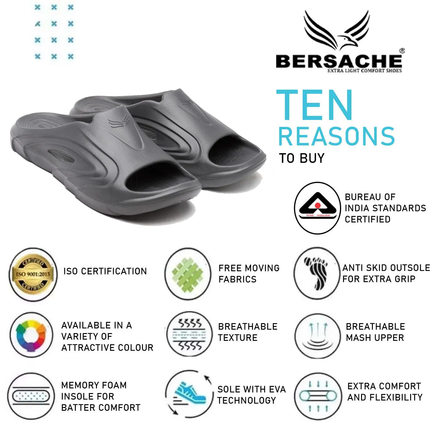 Bersache Extra Soft Classic Casual with  Regular wear with Ultra Soft & Flexibility Technology Flip Flop for Men's & Boy's (6117-Dark Grey)