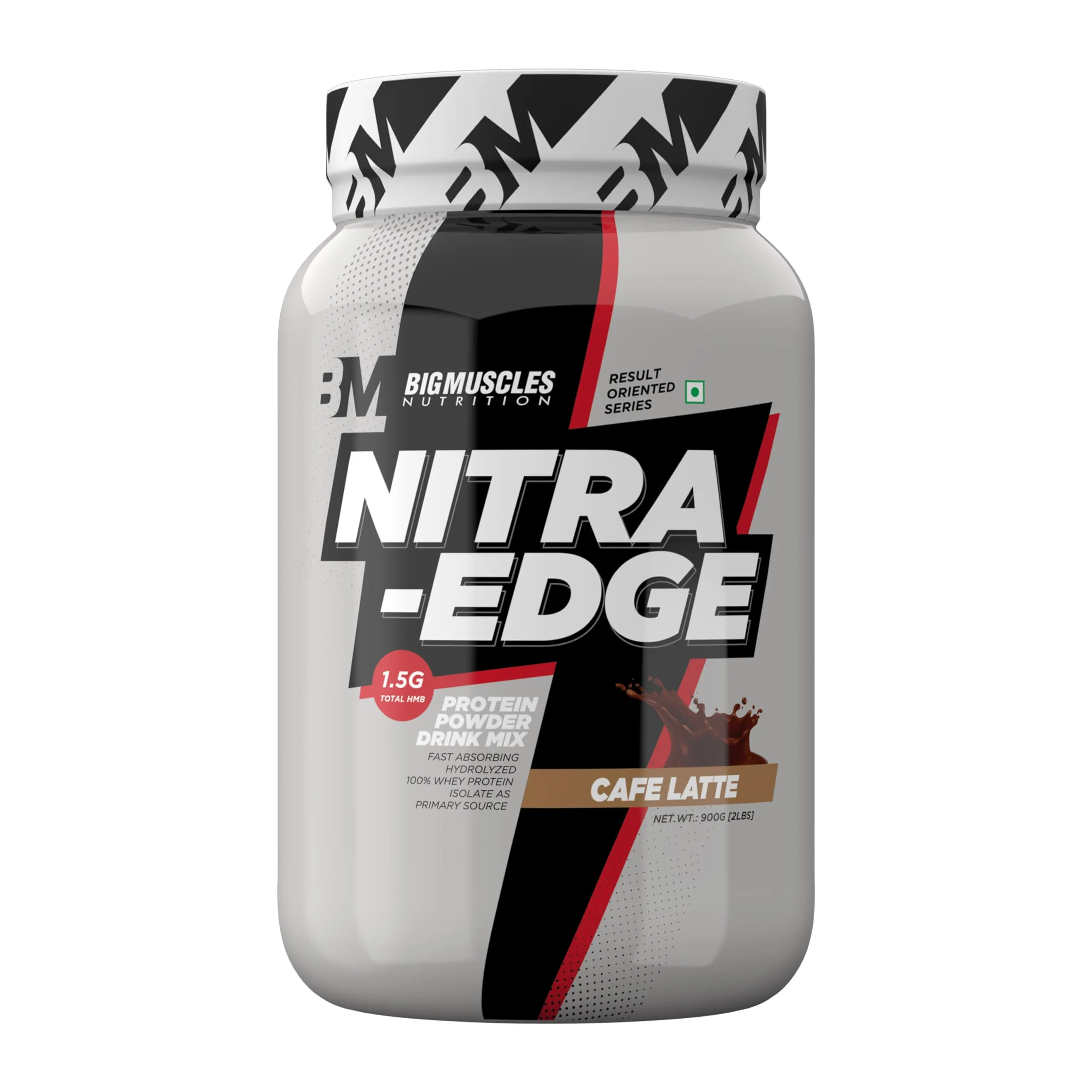 Bigmuscles Nutrition Nitra Edge Isolate Whey Protein [ 2Lbs, Café Latte] 32G Protein 13.5G Eaa 6G Bcaa Per Serving 3G Creatine Muscle Building Formula