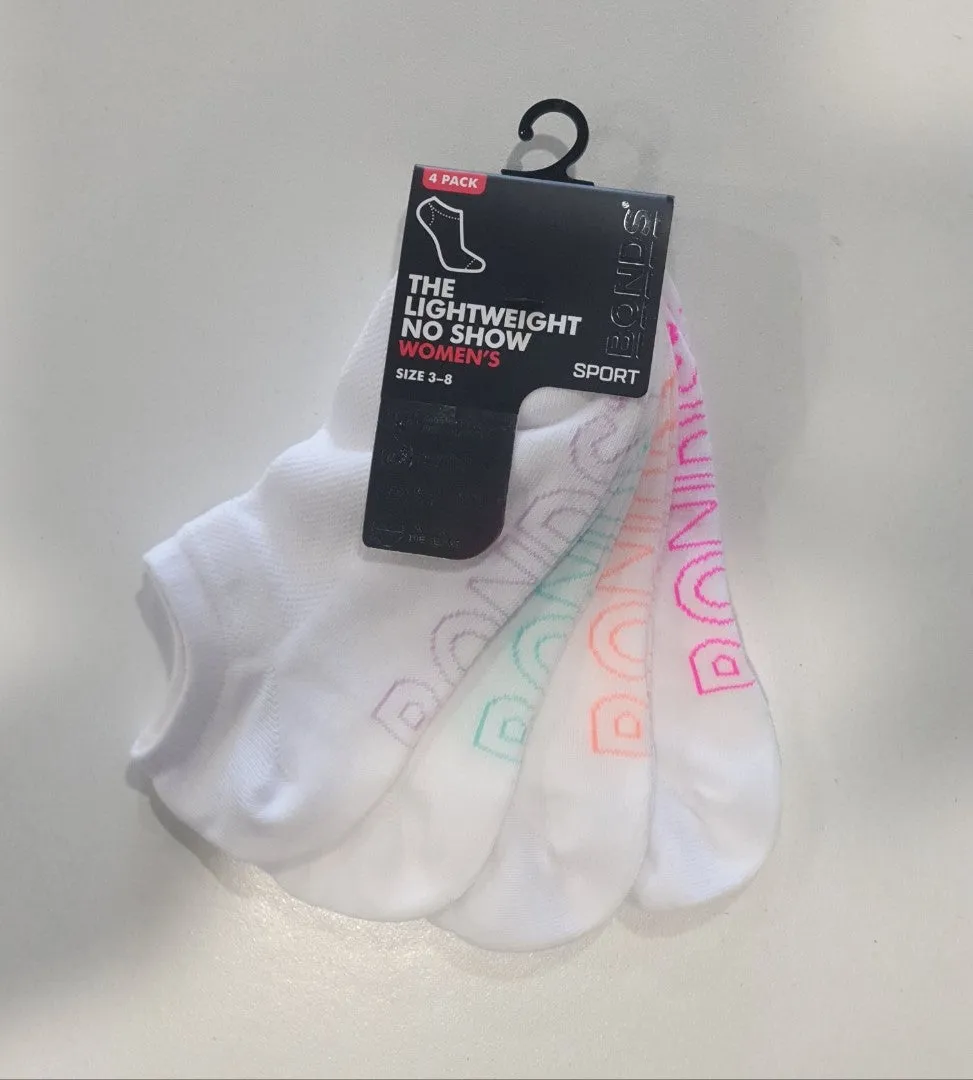 Bonds Ladies 4 Packs Socks The LIGHTWEIGHT No Show