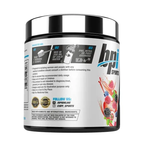 BPI Sports Best BCAA - BCAA Powder - Branched Chain Amino Acids - Muscle Recovery - Muscle Protein Synthesis - Lean Muscle - Improved Performance - Hydration - Fruit Punch - 30 Servings - 300 gram.