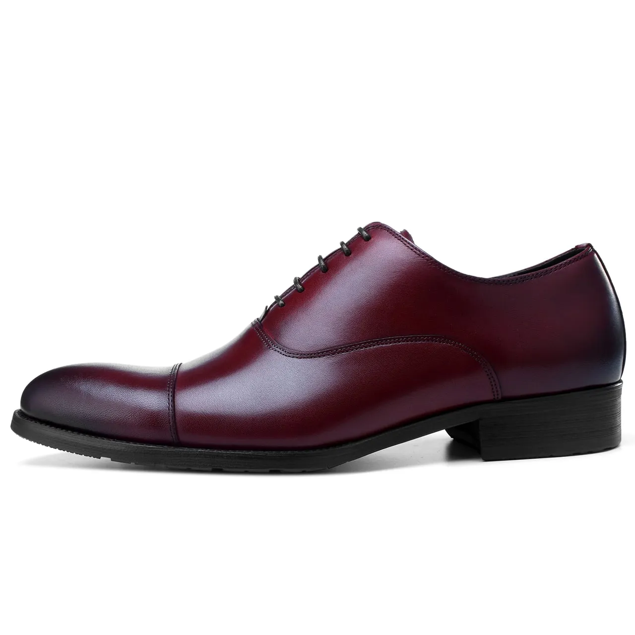 Burgundy Leather Oxford Shoes