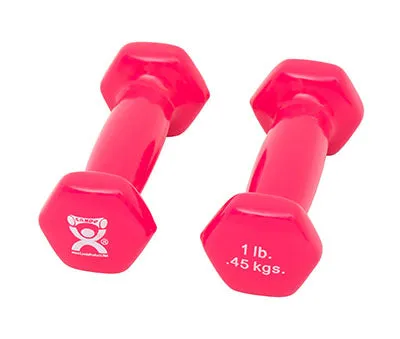 CanDo Vinyl Coated Dumbbell, 1lb., Pink