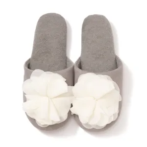 Chiffon Room Shoes Flower White