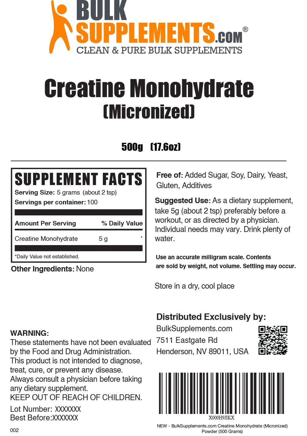 Creatine Monohydrate (Micronized) Powder