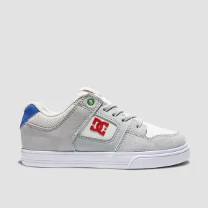 DC Pure Elastic Shoes - Grey/Grey/Green - Kids