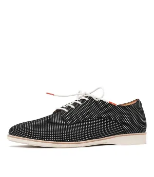 Derby Black Dream Leather Lace Up Flats