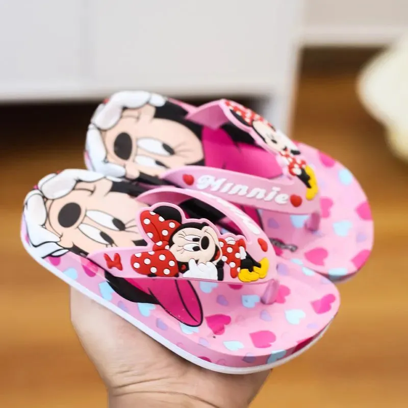 Disney Children's Slippers Cartoon Flip Flops Princess Sandals Boys/Girls Anti-skid Home Sandals Children's Beach Size 24-35