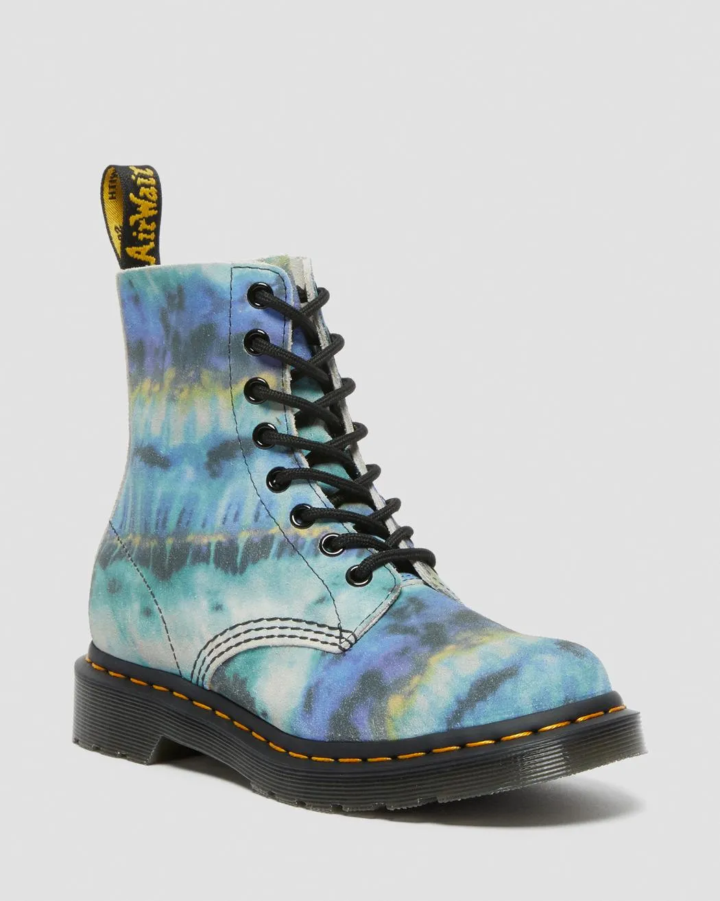 Dr Martens 1460 Pascal Tie Dye Leather Lace Up Boots - Blue