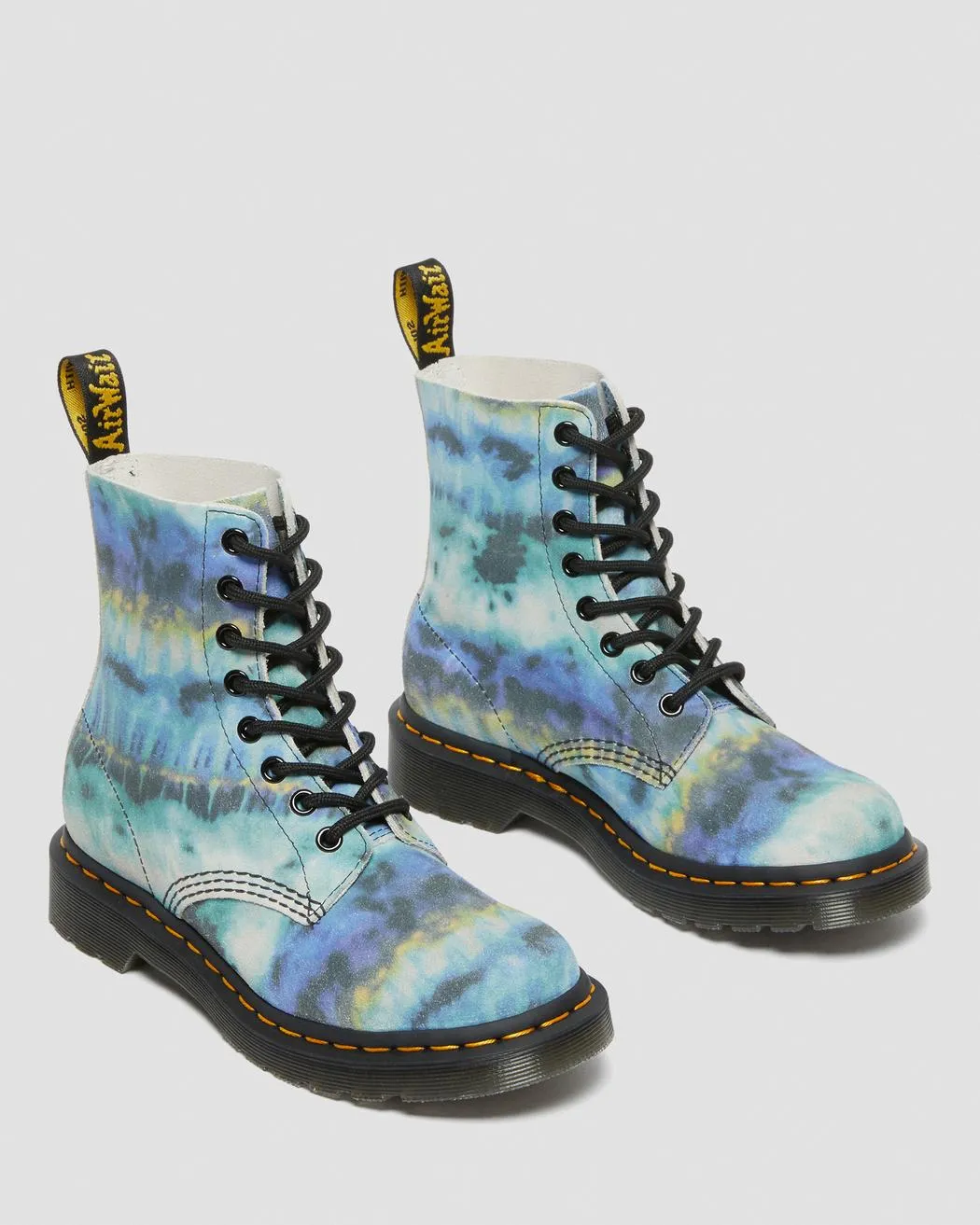 Dr Martens 1460 Pascal Tie Dye Leather Lace Up Boots - Blue