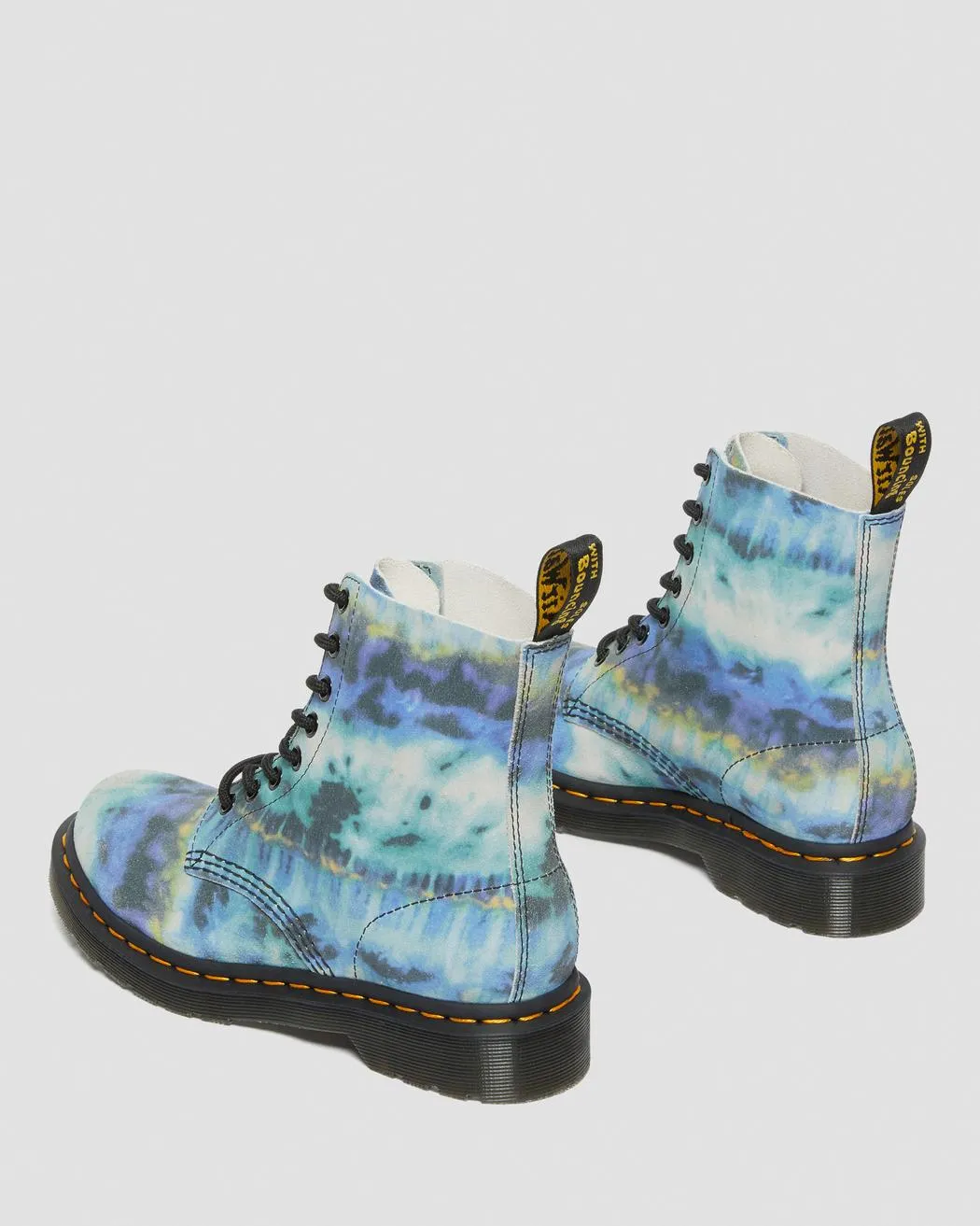 Dr Martens 1460 Pascal Tie Dye Leather Lace Up Boots - Blue