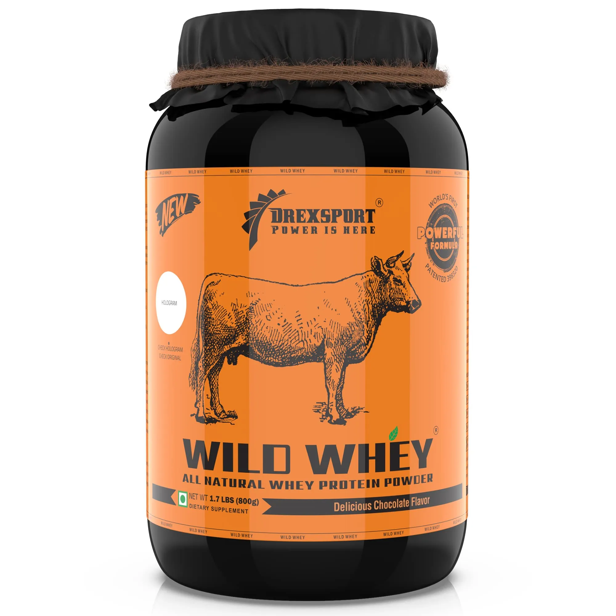 DREXSPORT Wild Whey Protein Powder for Men and Women, Organic Whey Protein Isolate Blend Based on Grass-fed Cow’s Whole A2 Milk (Patented) 800G