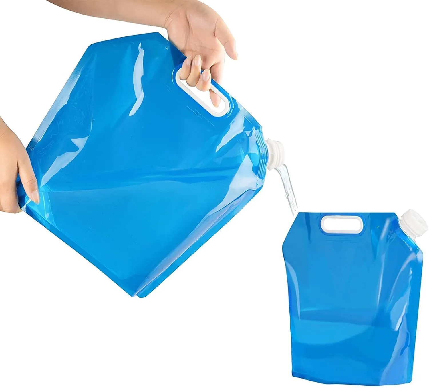 Drofail 10 Liters Portable Collapsible Water Storage Tank Water Container Water Carrier Lifting Bag Drinking Water Container for Travel Gym and Picnic Plan - (Blue-10 L)