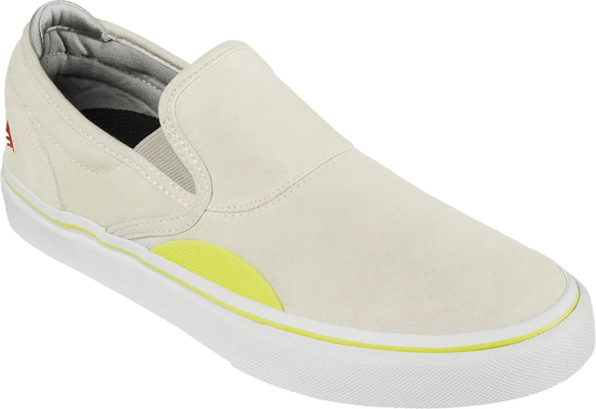 Emerica Wino G6 Slip-on Skate Shoes - Grey/Yellow