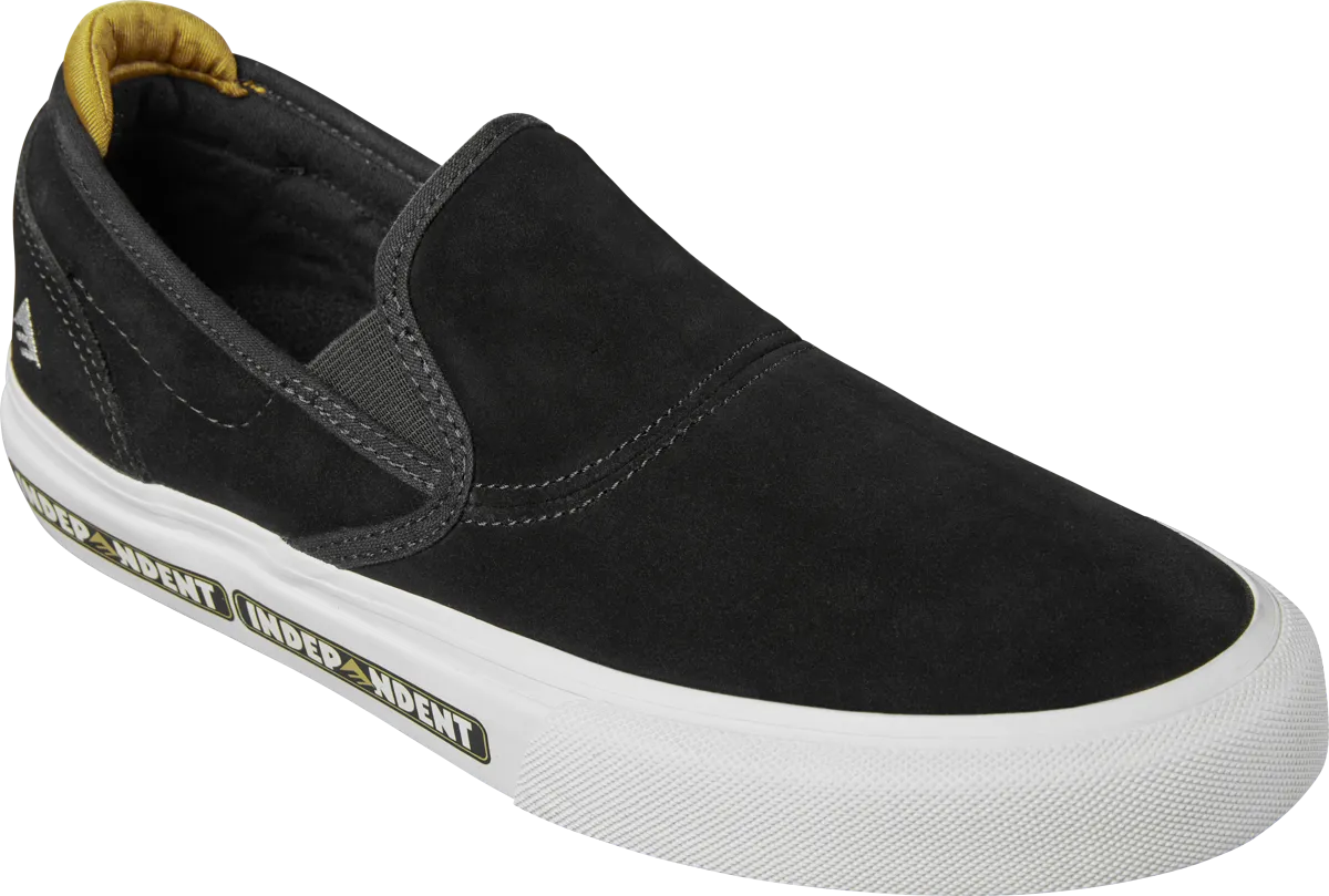 Emerica x Independent Wino Skate Shoes - Black/White