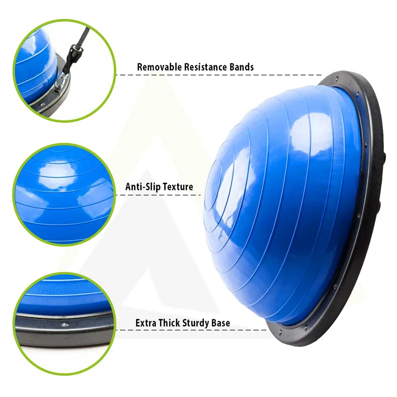 Exercise Balance Trainer - Half ball with Resistance band handles