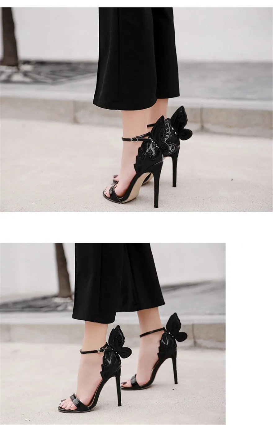 Flitter Feet Butterfly Wings Sandals Stiletto Party High Heels