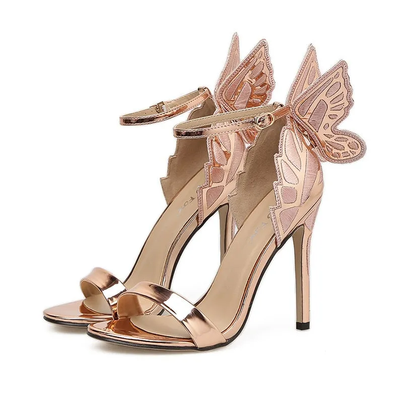 Flitter Feet Butterfly Wings Sandals Stiletto Party High Heels