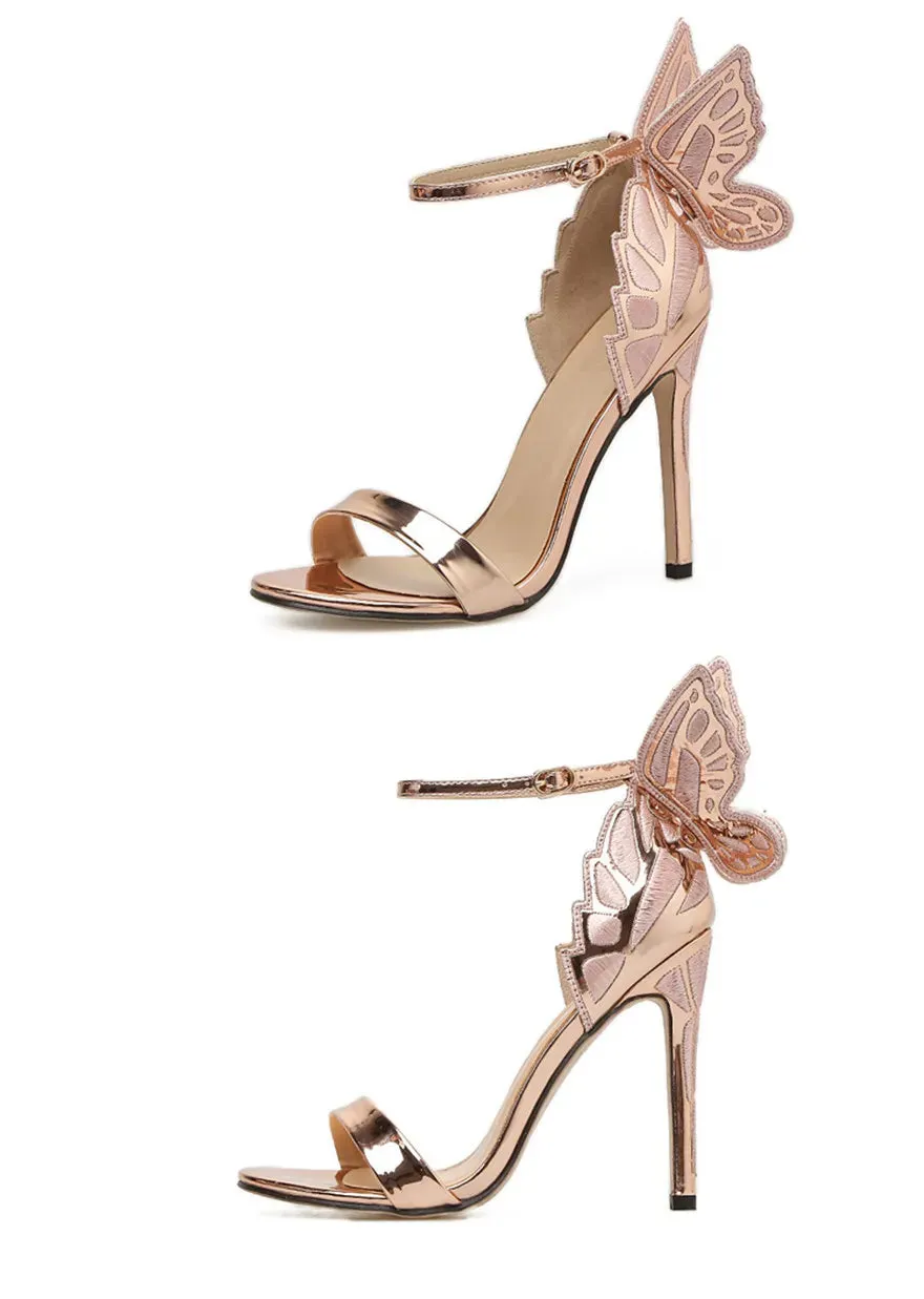 Flitter Feet Butterfly Wings Sandals Stiletto Party High Heels