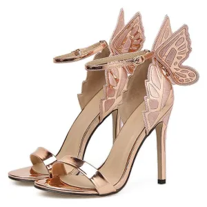 Flitter Feet Butterfly Wings Sandals Stiletto Party High Heels