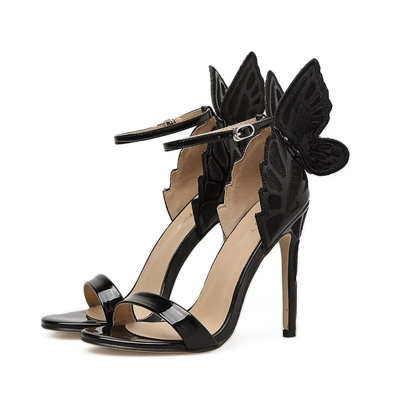 Flitter Feet Butterfly Wings Sandals Stiletto Party High Heels