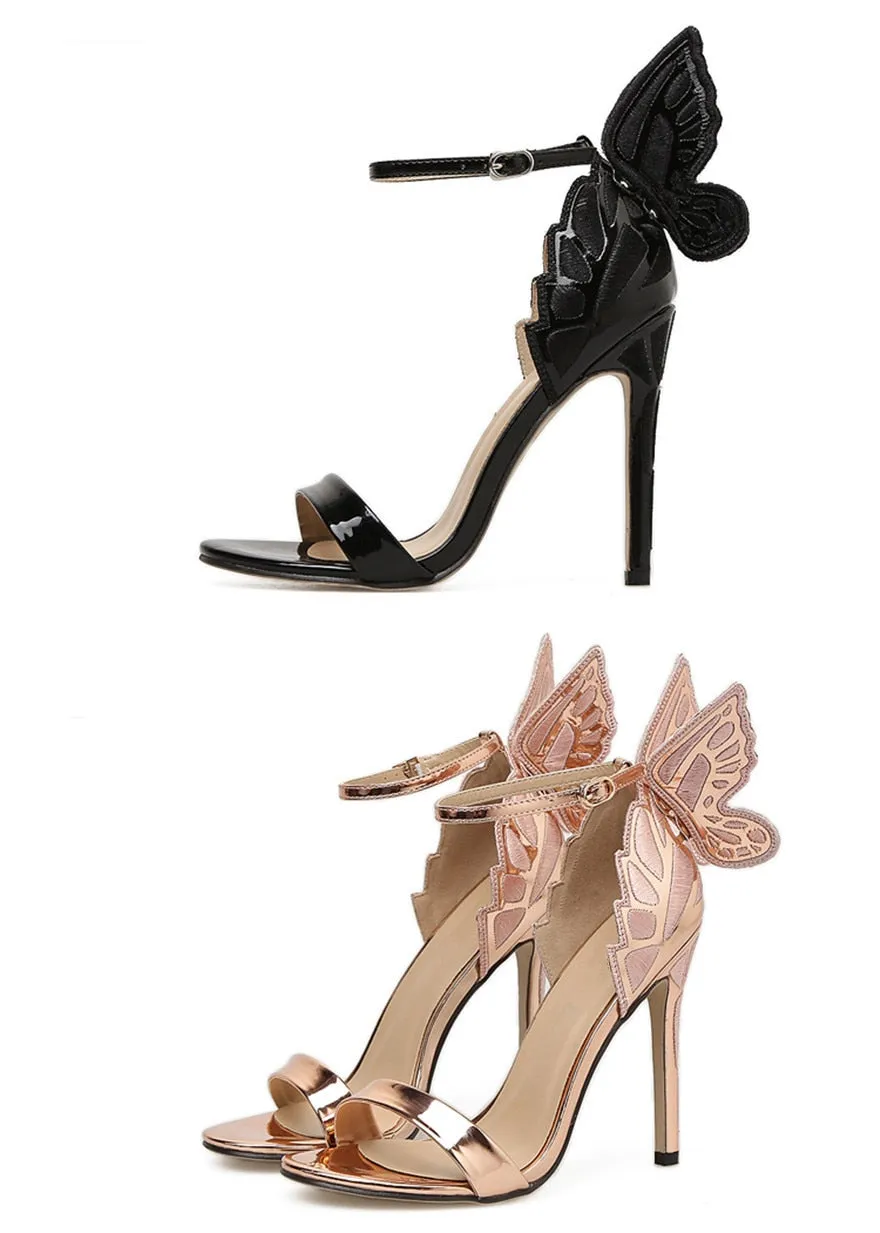 Flitter Feet Butterfly Wings Sandals Stiletto Party High Heels