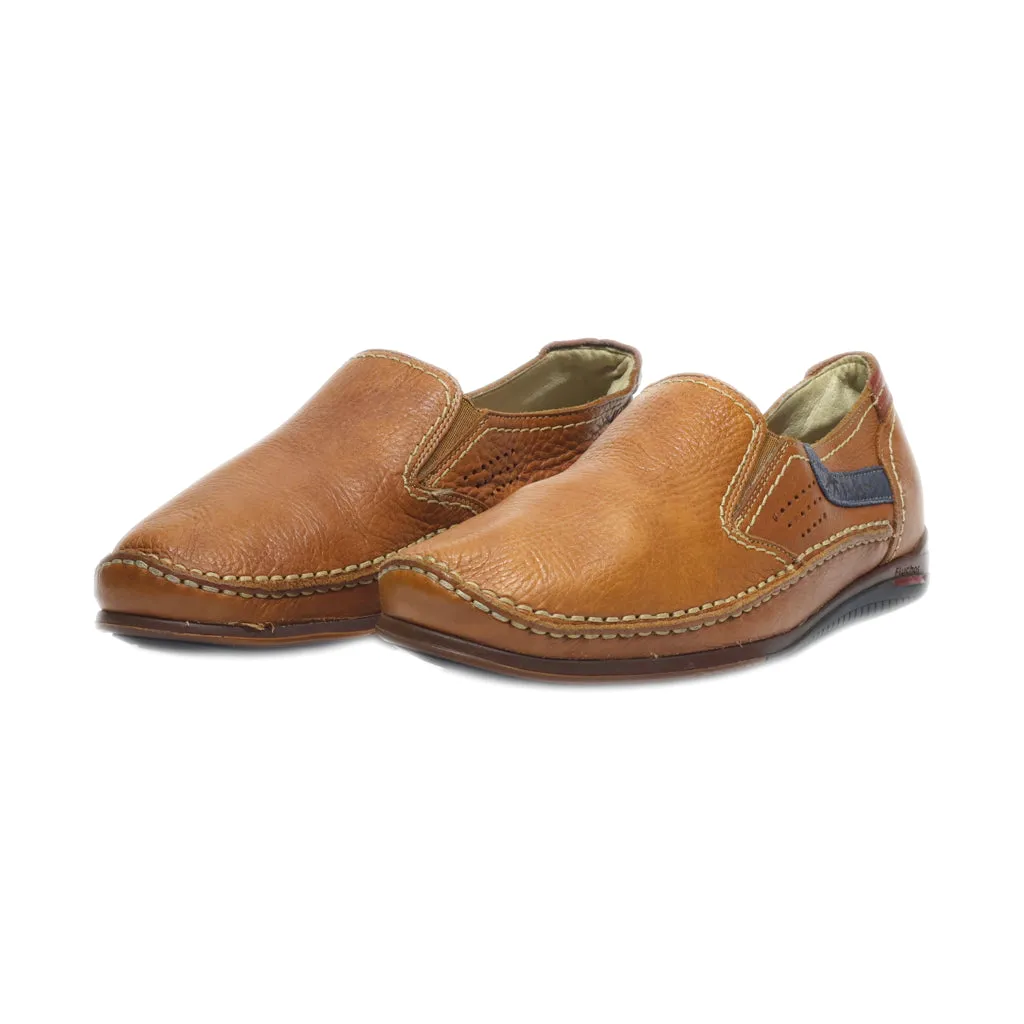 Fluchos Formal Slip Ons Leather Brown Colour For Men