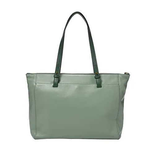 Fossil Women's Rachel Eco-Leather Tote Bag Purse Handbag, Sage (Model: ZB7507343)