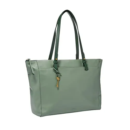 Fossil Women's Rachel Eco-Leather Tote Bag Purse Handbag, Sage (Model: ZB7507343)