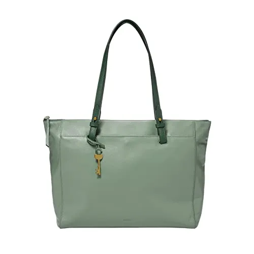 Fossil Women's Rachel Eco-Leather Tote Bag Purse Handbag, Sage (Model: ZB7507343)