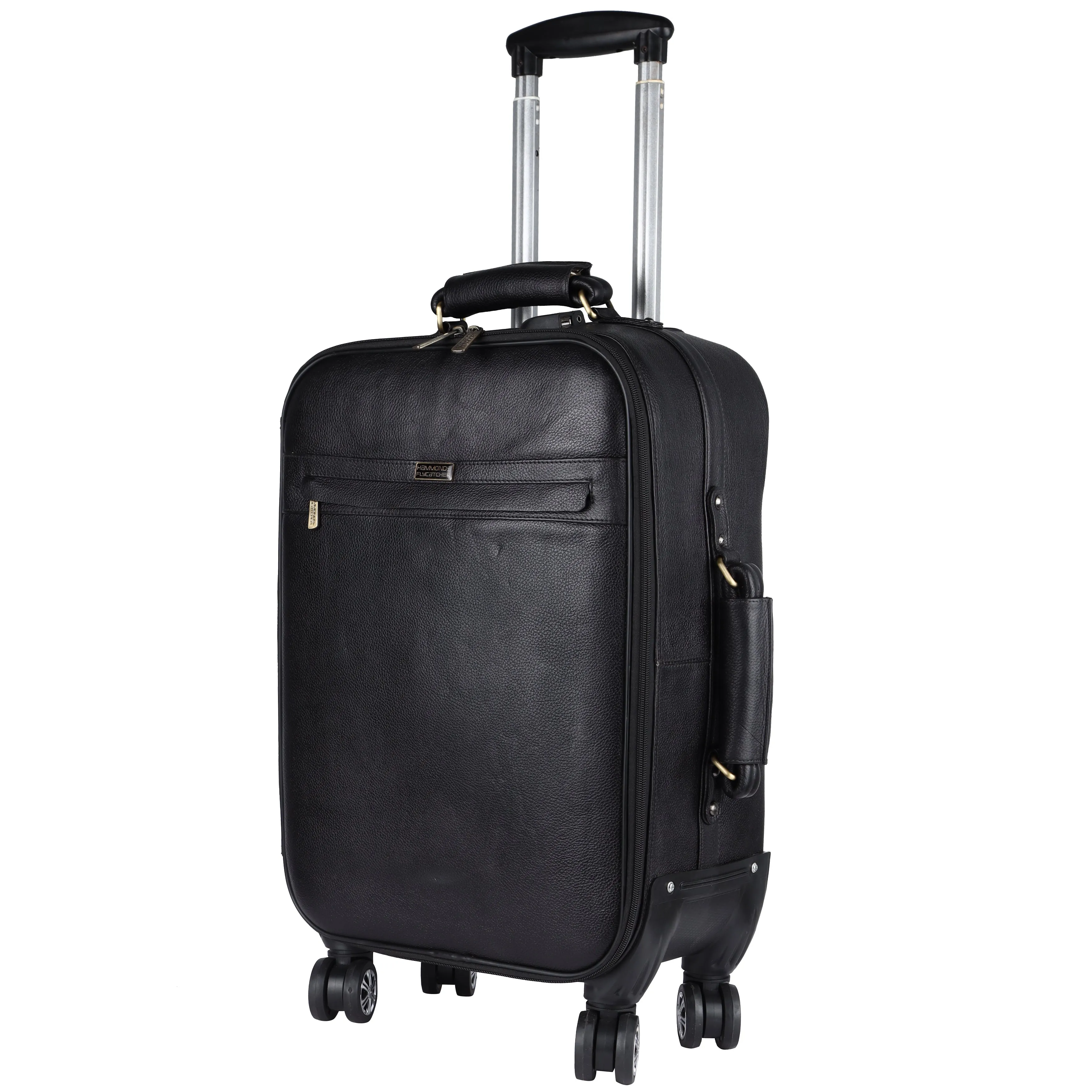 Genuine Leather Premium Travel Trolley Bag