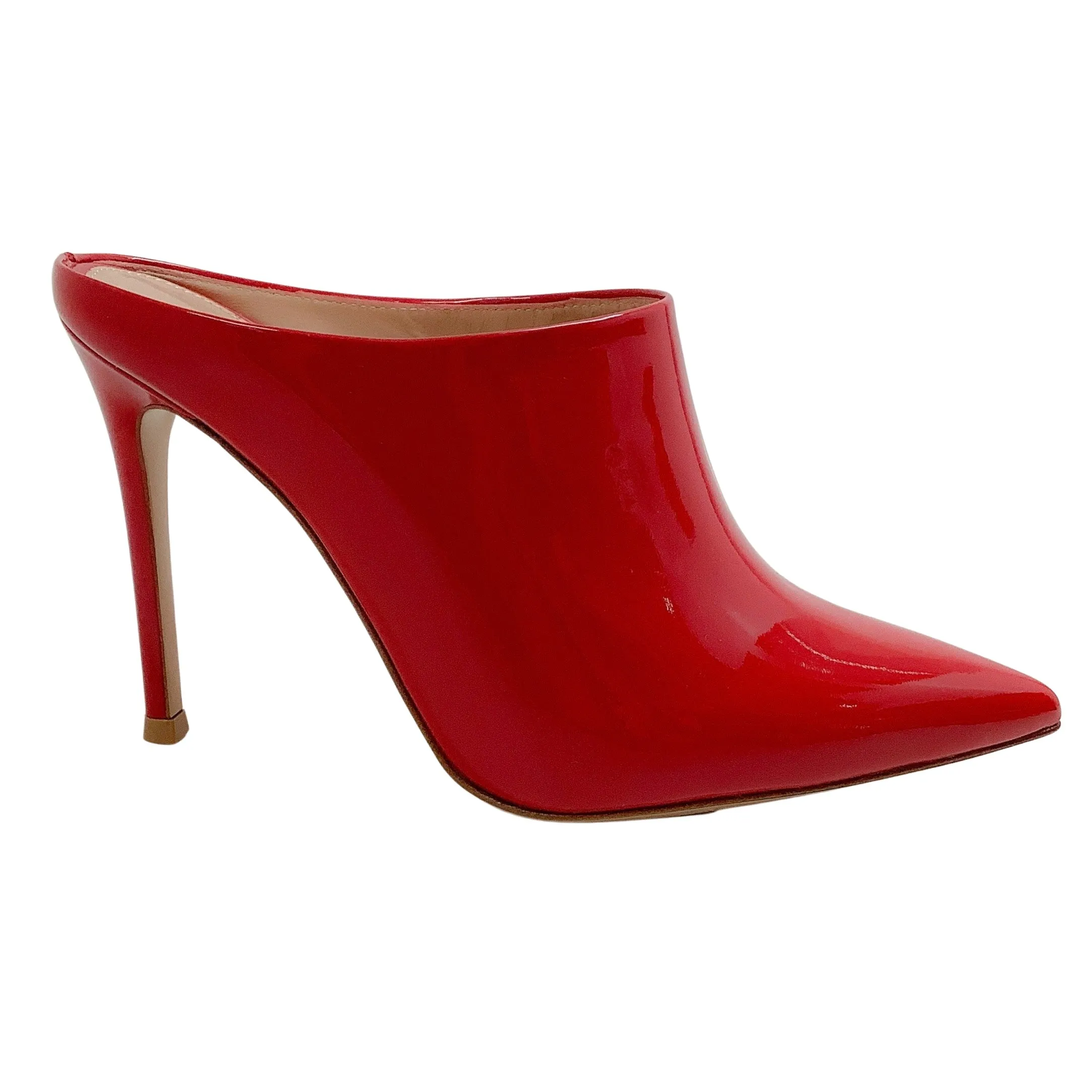 Gianvito Rossi Red Patent Nova Mules