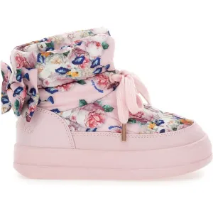 Girls Pink Floral Boots